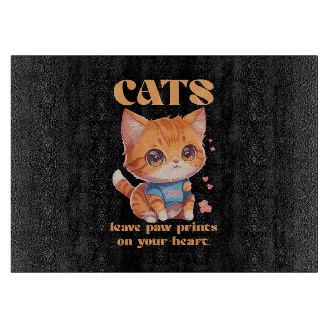 cute kitty love cutting board (Front)