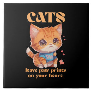 cute kitty love tile