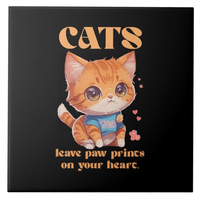 cute kitty love tile (Front)