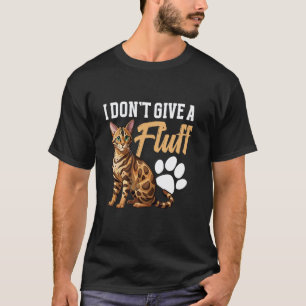 Cute Kitty Lover Women I Don't Give A Fluff Funny T-Shirt