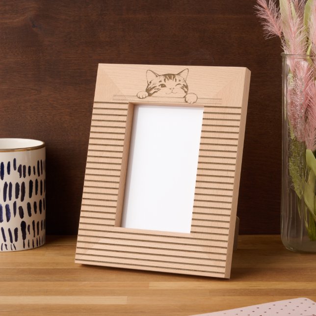 Cute Kitty Minimalistic Design - CAT 2 Etched Frames (Left)
