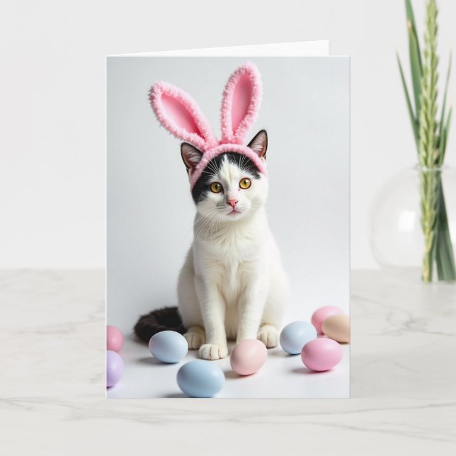 Cute Kitty Pastel Spring Card (Front)