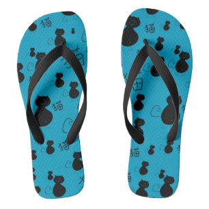 Cute kitty pattern flip flops