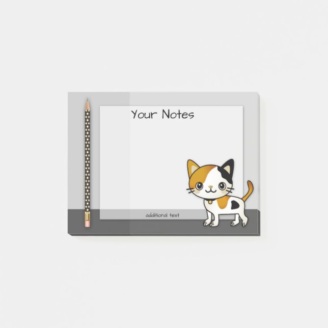 Cute Kitty Pencil Post It Notes (Front)