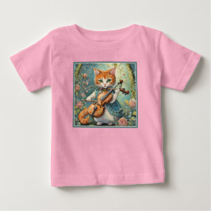 Cute Kitty Playing the Violin Baby T-Shirt