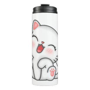 Cute kitty printed thermal tumbler 