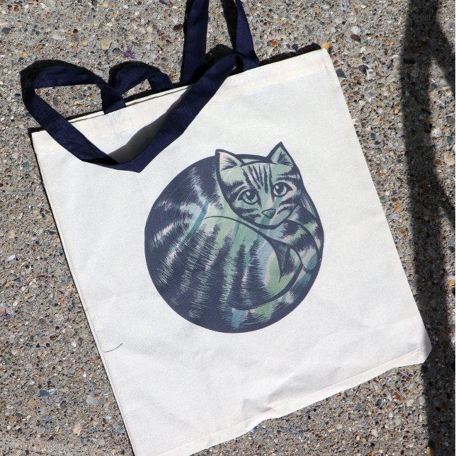 Cute Kitty Round Cat Art                           Tote Bag (Creator Uploaded)