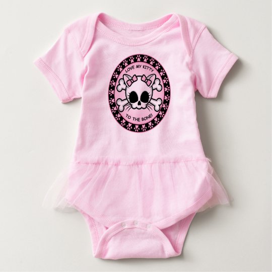 Cute Kitty Skull Baby Bodysuit