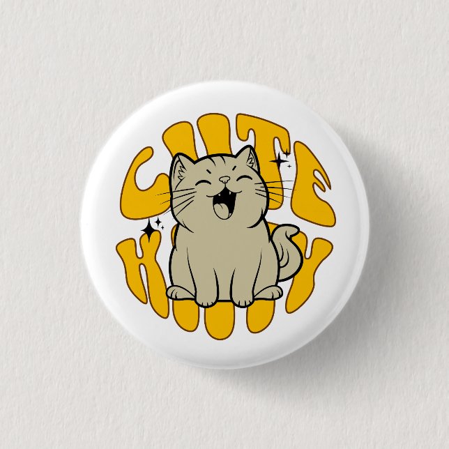 CUTE KITTY Small, 3.2 cm (1.25") 3 Cm Round Badge (Front)