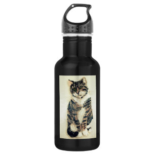 Cute Kitty Tabby Cat Art 532 Ml Water Bottle