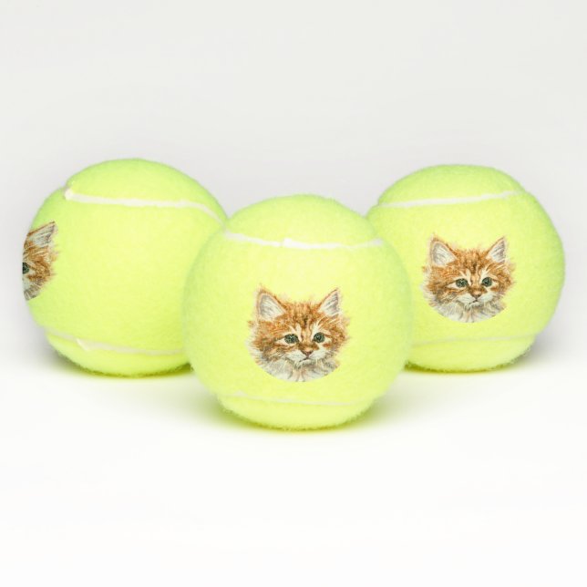 Cute Kitty Tennis Balls (Multi)