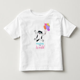 Cute Kitty Travel The World Toddler T-Shirt