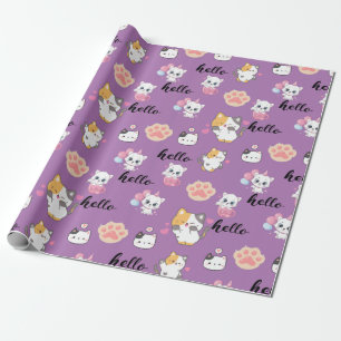 Cute kitty wrapping paper