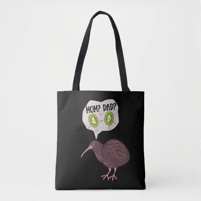 Cute Kiwi Bird Family Humour New Zealand Tote Bag (Front)