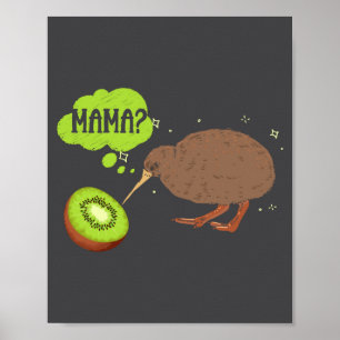 Cute Kiwi Bird Humor New Zealand _1 Poster