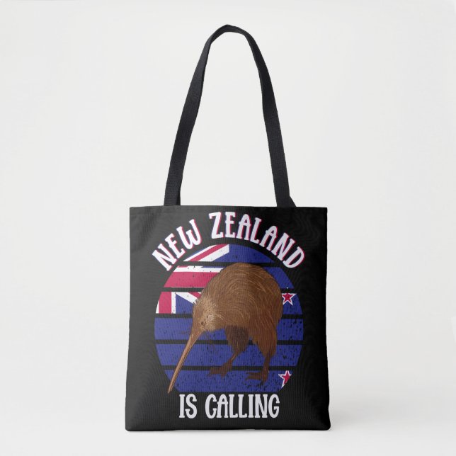 Cute Kiwi Bird New Zealand Travel Tote Bag (Front)