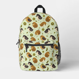 Cute Kiwi Birds Pattern Printed Backpack
