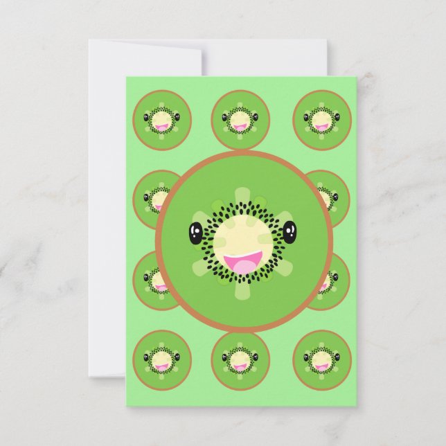 Cute Kiwi fruit kawaii Thank You Card (Front)