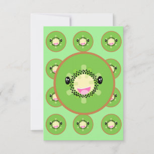 Cute Kiwi fruit kawaii Thank You Card