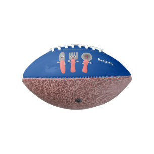 Cute knife fork and spoon cutlery cartoon american football