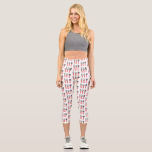 Cute knife fork and spoon cutlery cartoon capri leggings