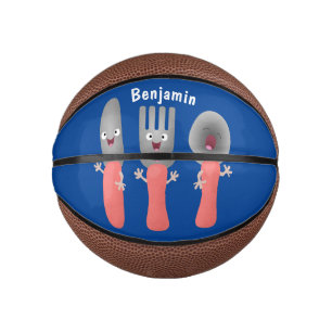 Cute knife fork and spoon cutlery cartoon mini basketball