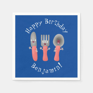 Cute knife fork and spoon cutlery cartoon napkin