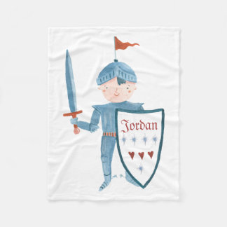 Cute knight personalised fleece blanket