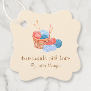 Cute Knit Homemade Hang Tag   earth tone