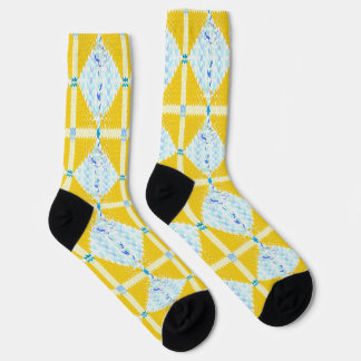 cute knit pattern printed socks (yellow)