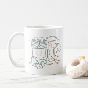 Cute Knit Pearl Repeat Coffee Mug