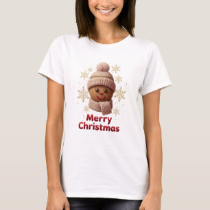 Cute Knitted Gingerbread Merry Christmas T-Shirt  