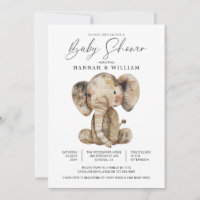 Cute Knitted Safari Elephant Baby Shower