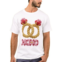 Cute knitted wedding rings and XOXO hugs design on