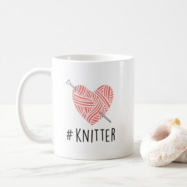 Cute Knitter Mug, Knitting mug, Gift for knitter Coffee Mug (With Donut)