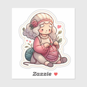 Cute knitting fan art Sticker