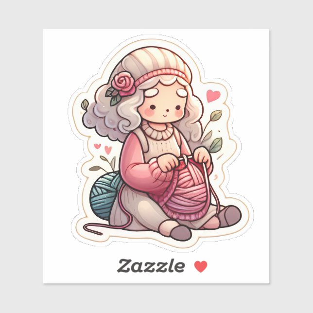 Cute knitting fan art Sticker (Sheet)