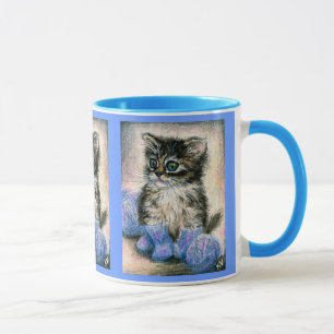 Cute knitting kitten mug
