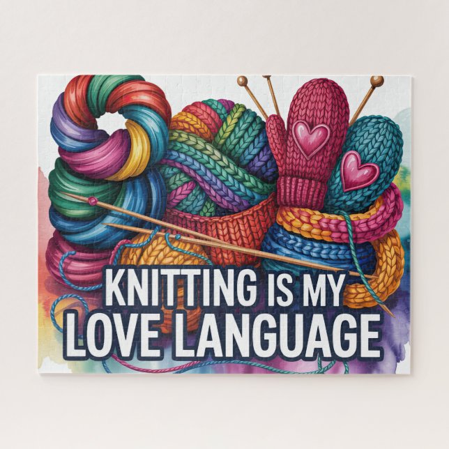 Cute Knitting Love Language Jigsaw Puzzle (Horizontal)