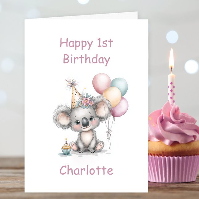 Cute Koala 1st Birthday Card (Creator Uploaded)