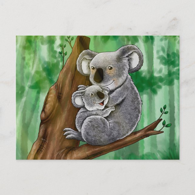 Cute Koala and Baby Postcard (Front)