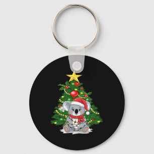 Cute Koala And Christmas Tree Koala Lover Christma Key Ring