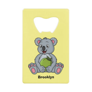 Cute koala and coconut cartoon illustration