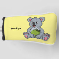 Cute koala and coconut cartoon illustration