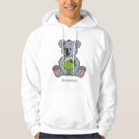 Cute koala and coconut cartoon illustration