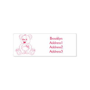 Cute koala and coconut cartoon illustration self-inking stamp