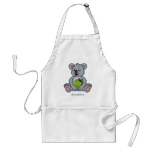 Cute koala and coconut cartoon illustration standard apron