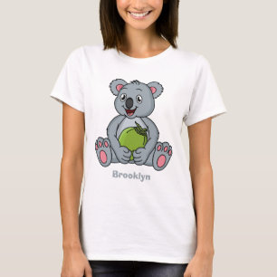Cute koala and coconut cartoon illustration T-Shirt