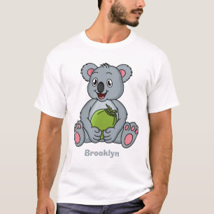 Cute koala and coconut cartoon illustration T-Shirt
