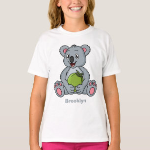 Cute koala and coconut cartoon illustration T-Shirt